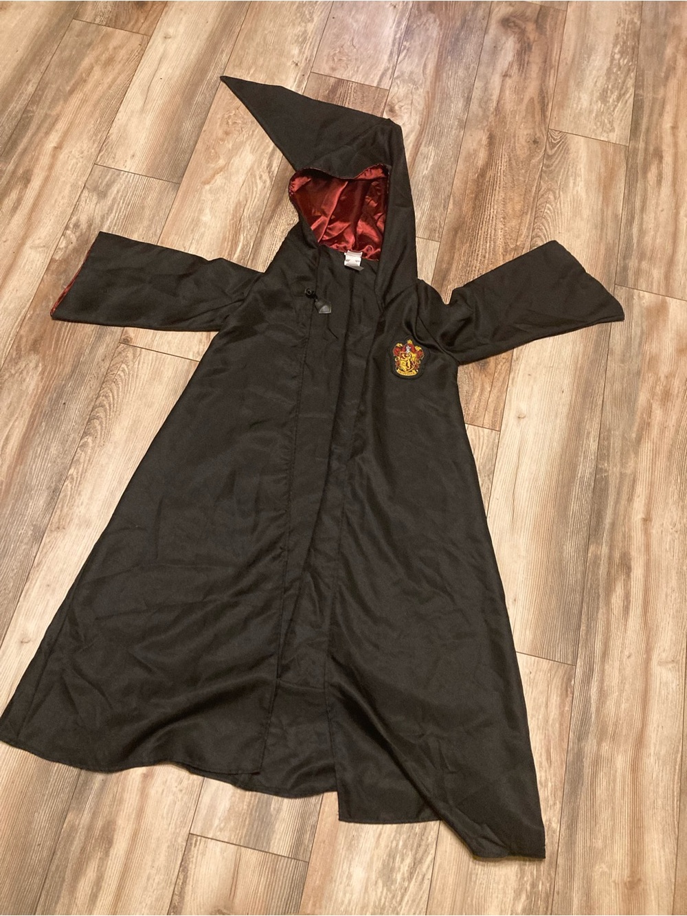 Black Hooded Gryffindor Robe with Red Lining